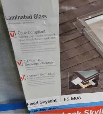 Velux Laminated Glass 30 1/16 x 45 ¾ Deck Mounted (Photo 1; 4 Available)